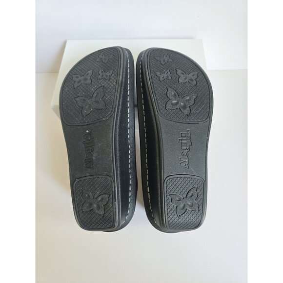 Alegria Dayna Navy Blue Sparkle Glitter Leather Mary Jane Y2K 90s Shoes 38 8 8.5 - Picture 10 of 12